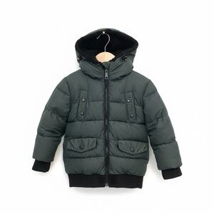 Size 3 Hunter green Puffer Jacket with Hood warm cozy snug